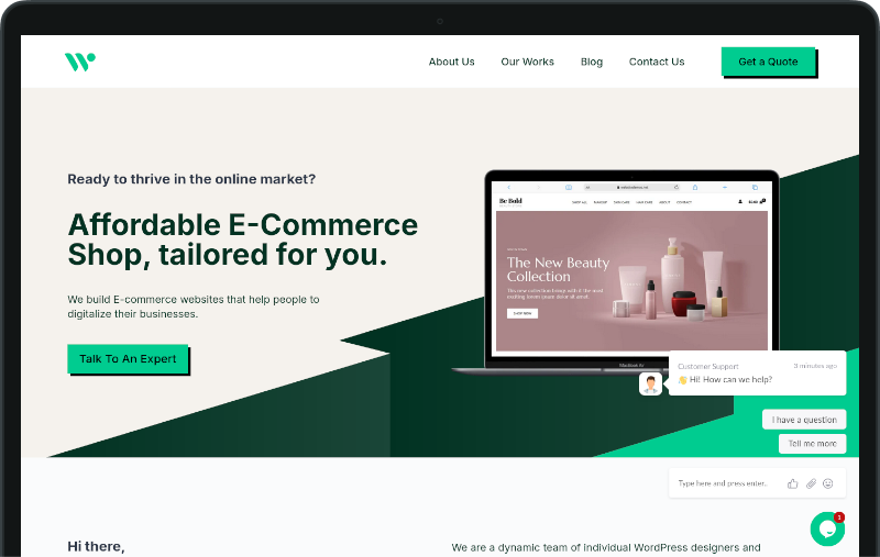 A Website For WordPress E-Commerce Development Agency